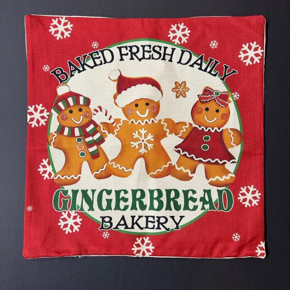Gingerbread Bakery Cookies Pillow cover‎ 18"x18"